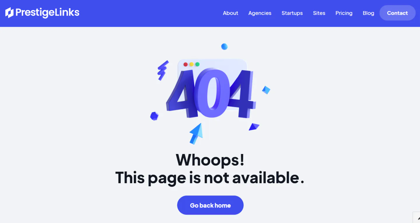 A 404 page