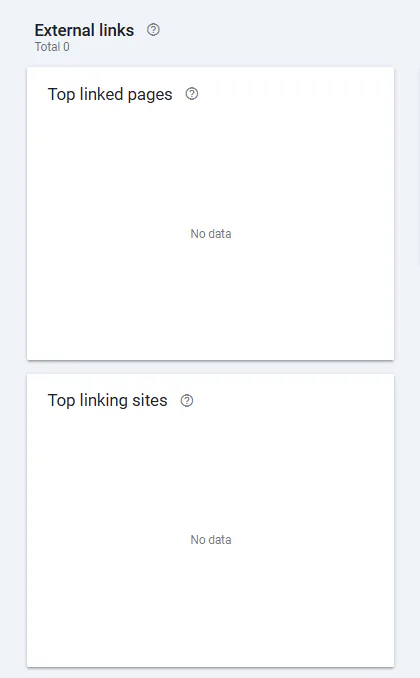 A backlink report in Google Search Console