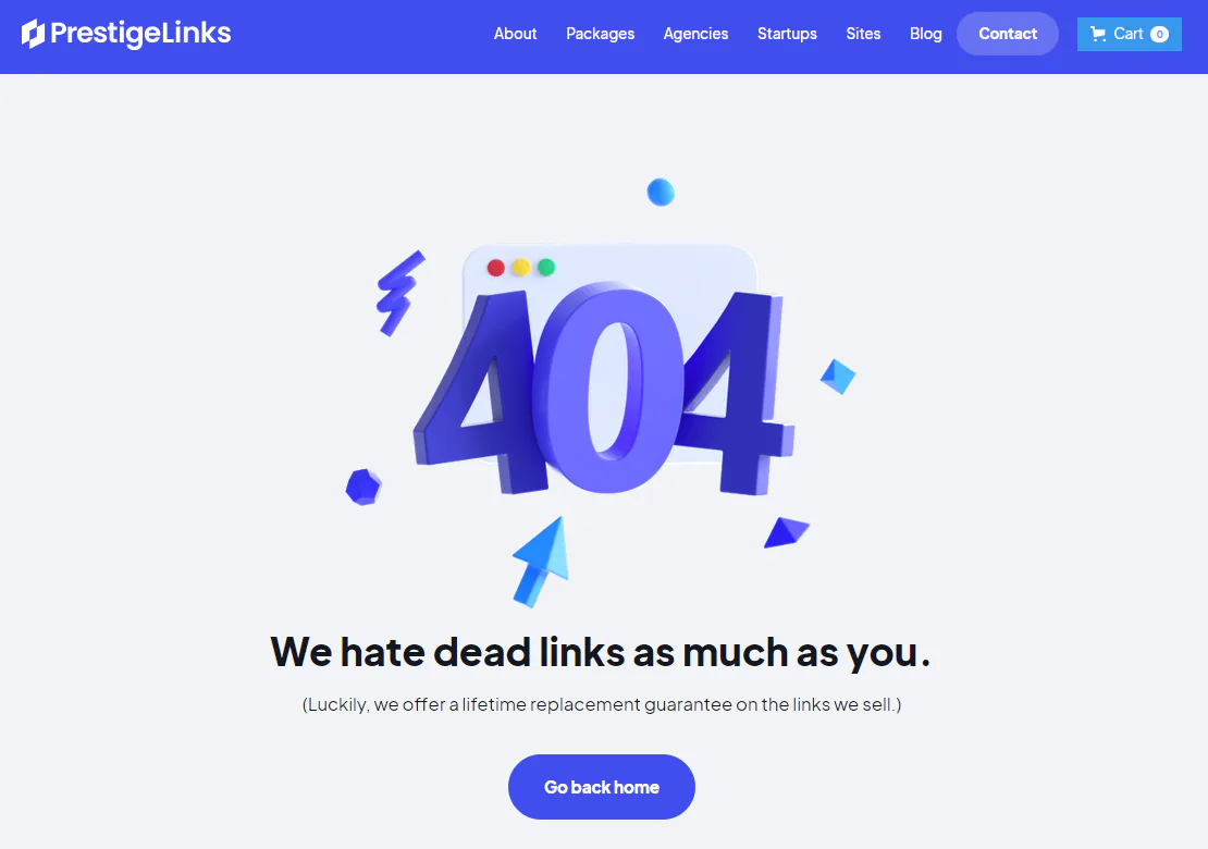 A snapshot of a 404 page