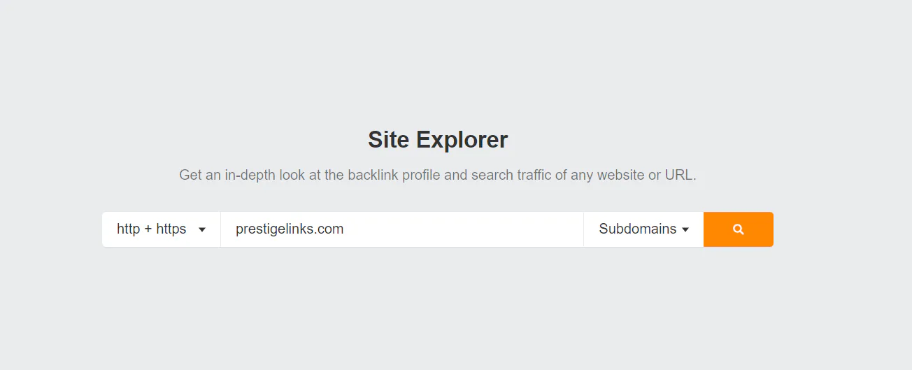 A snapshot of Ahrefs' site explorer