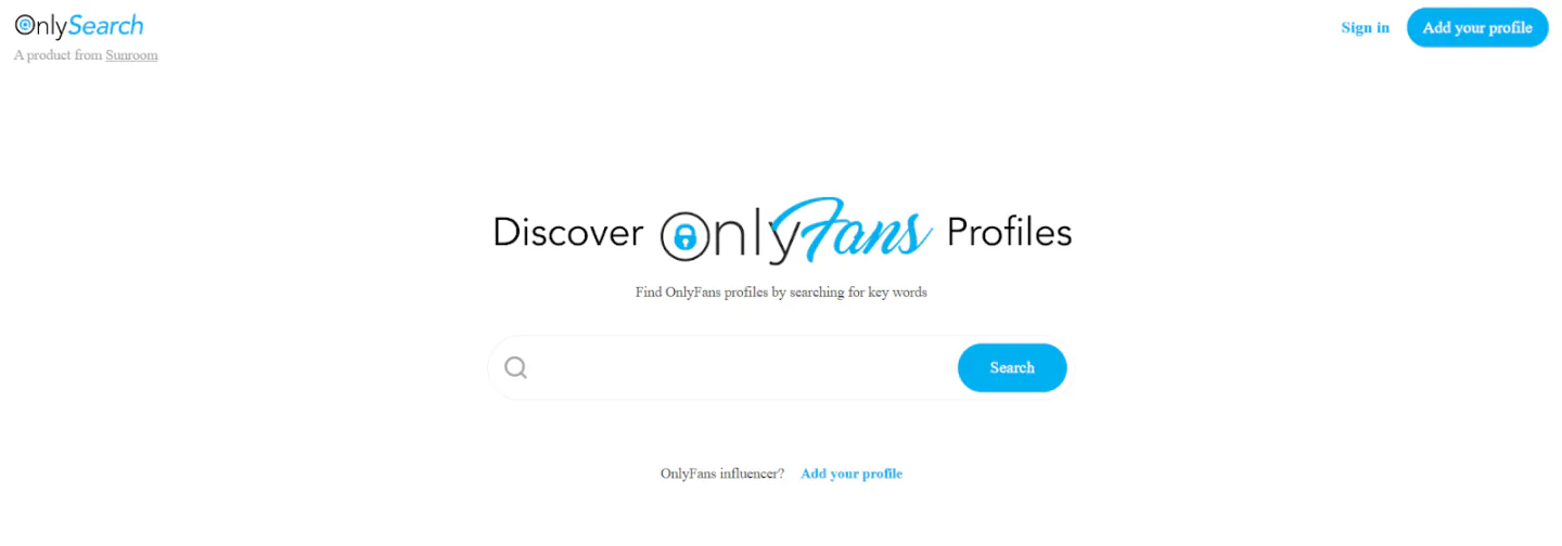 A snapshot of OnlySearch, an OnlyFans directory that can boost OnlyFans SEO