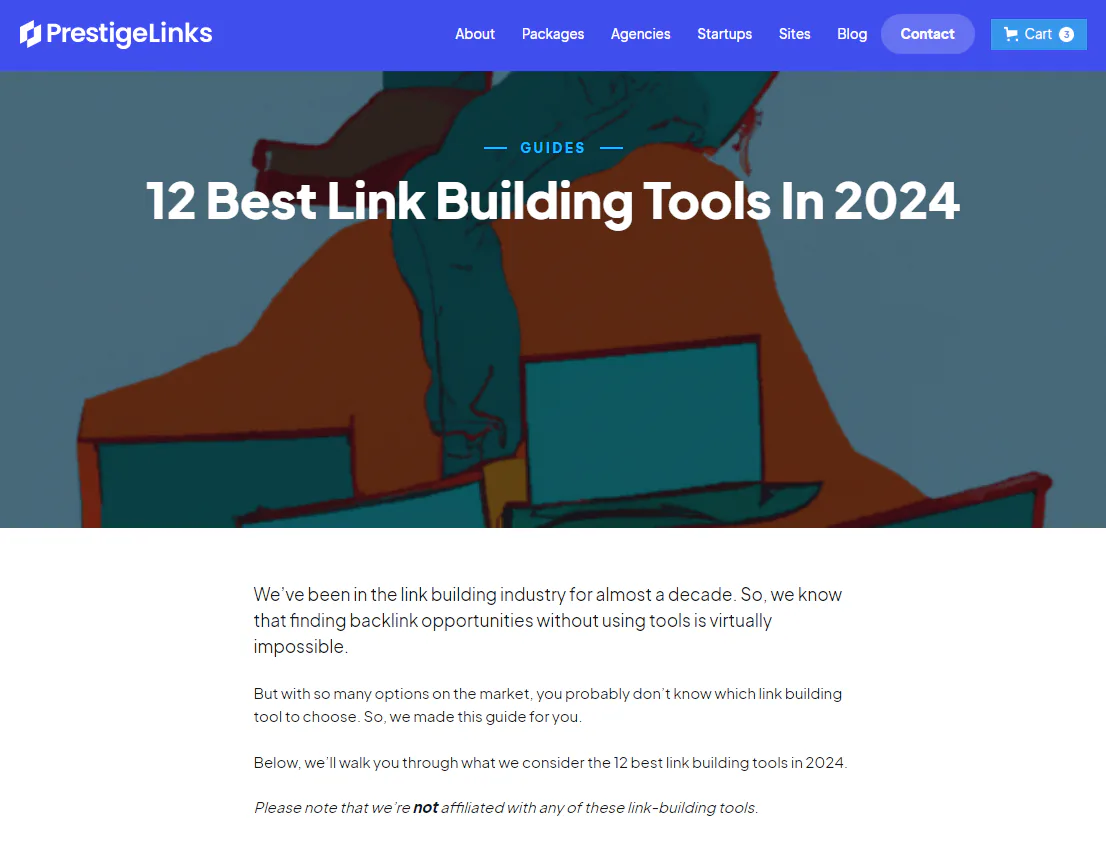 A snapshot of our guide on the 12 best link building tools in 2024