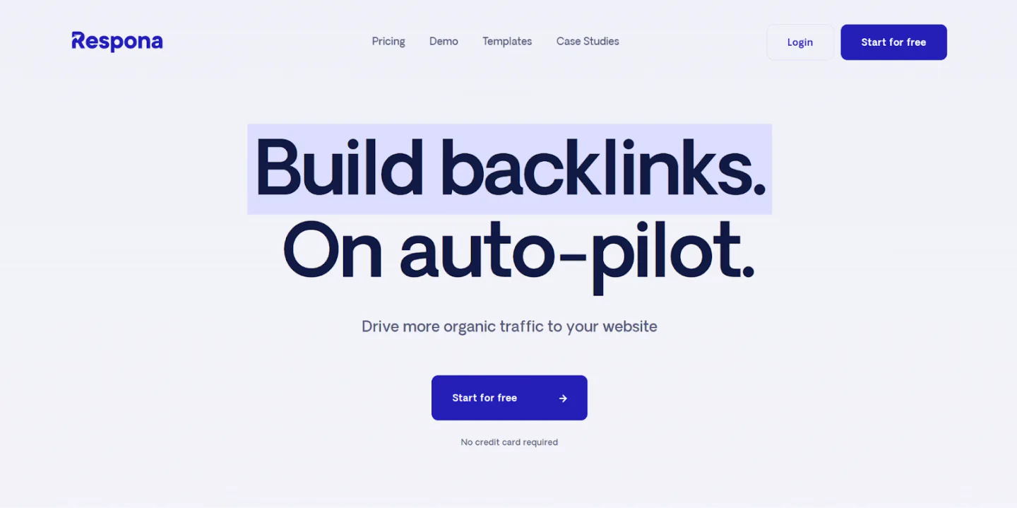 A snapshot of Respona's home page