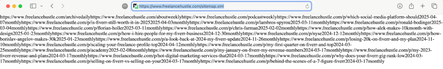 A Substack sitemap