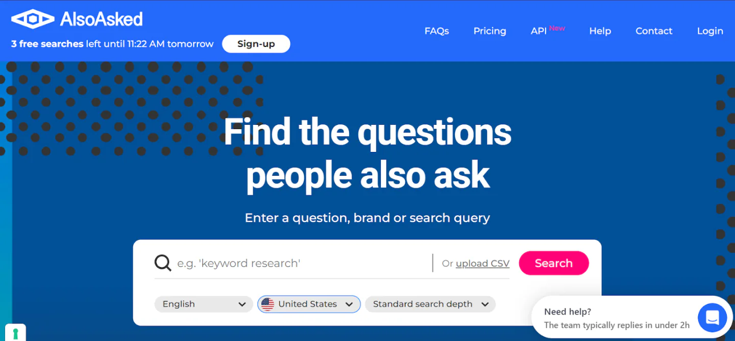 AlsoAsked home page