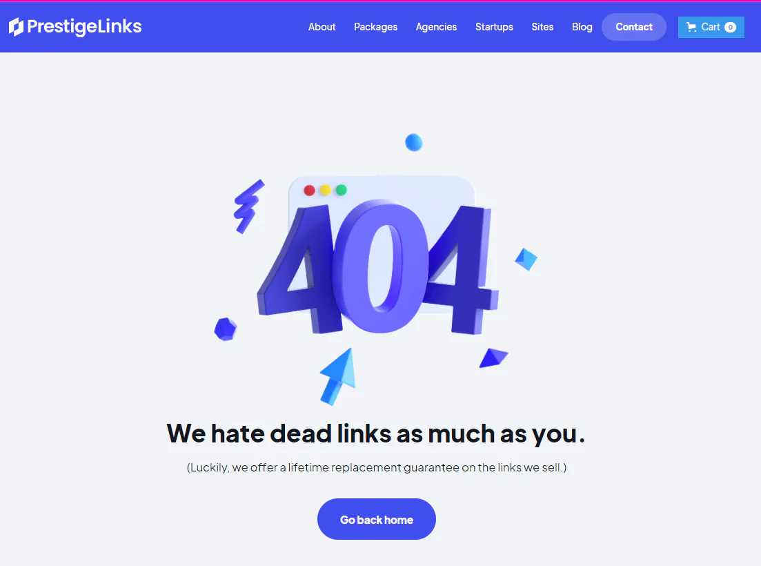 An example of a 404 page
