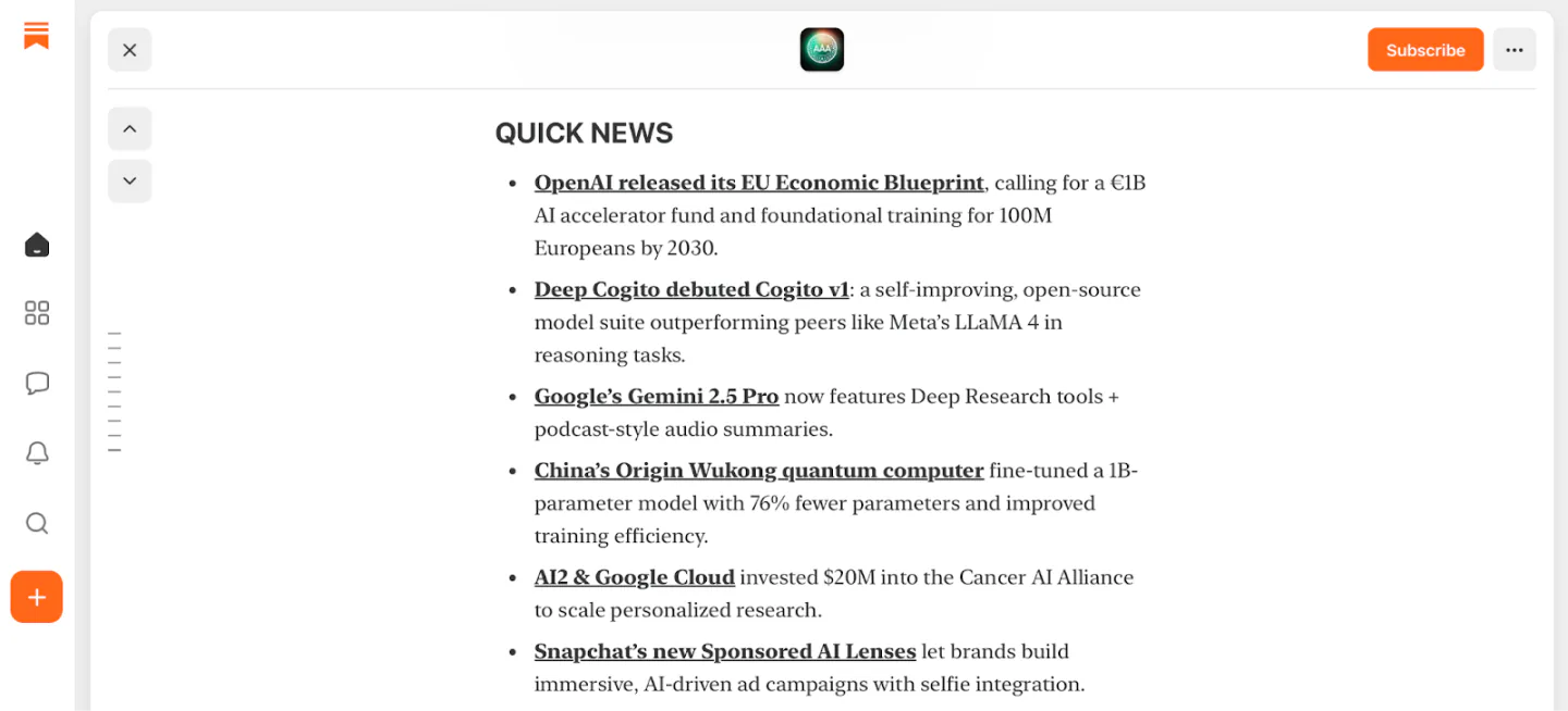 An example of a section in a Substack post linking to related content