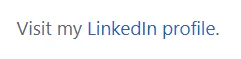 An example of hyperlinked text in a Quora bio
