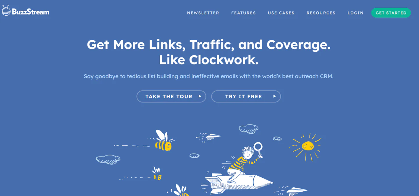 BuzzStream home page