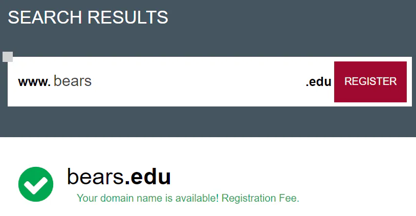 .edu domain availability