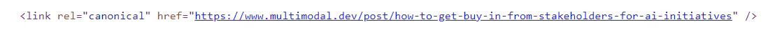 Example of a rel=”canonical” link annotation on a content syndication platform.