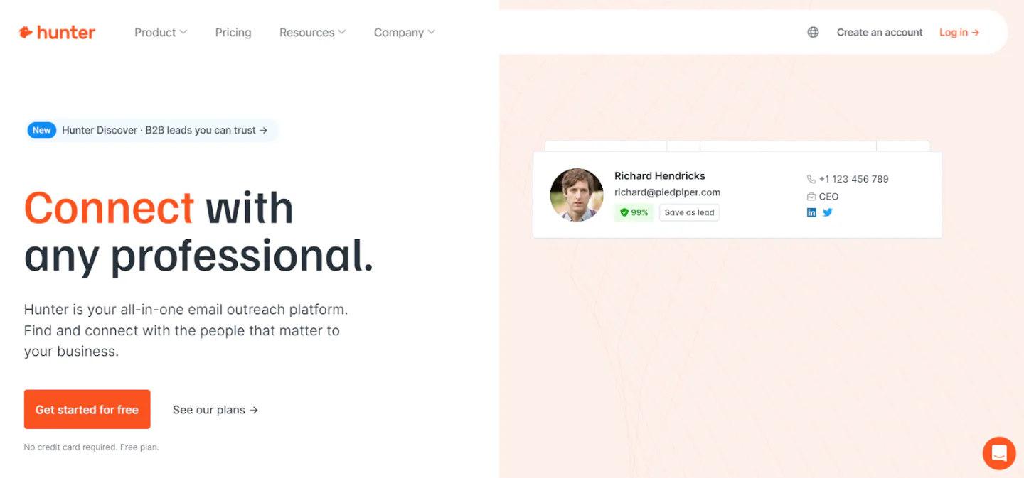 Hunter home page