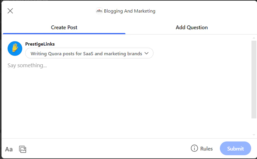 Text editor for Quora posts