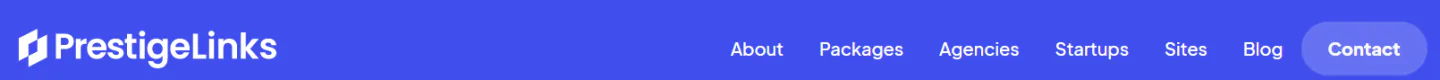 The main menu of the PrestigeLinks website